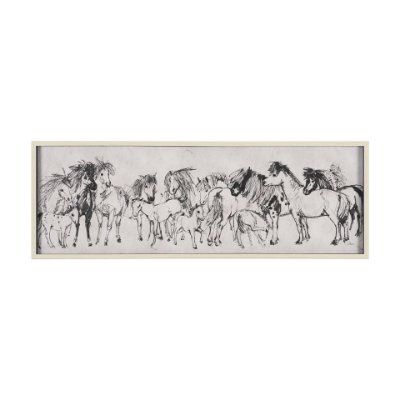 16181 - Pony Sketches II by Mercana Studio Hand-Embellished Framed Artwork Matted under Glass