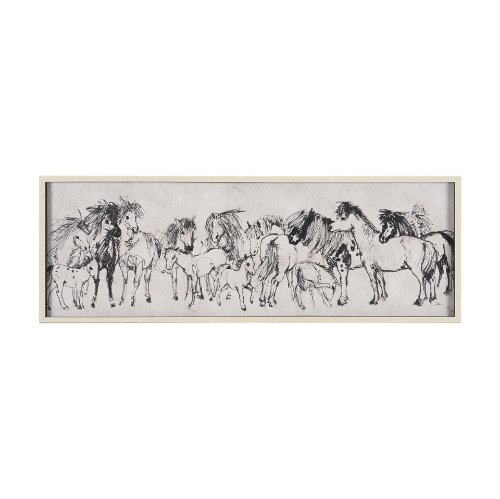 16181 - Pony Sketches II by Mercana Studio Hand-Embellished Framed Artwork Matted under Glass