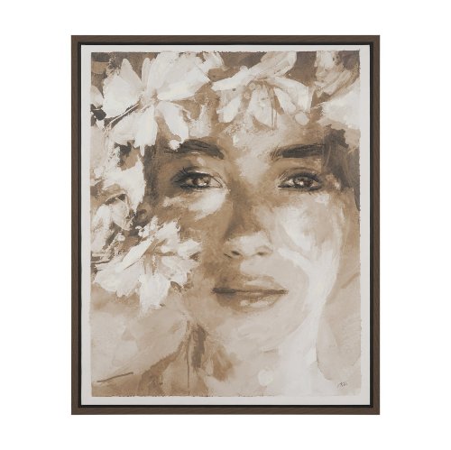102797-FL - Repose by Mercana Studio Hand-Embellished Textured Framed Canvas Artwork