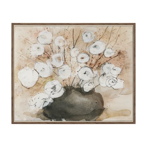 102802-FL - Butterfly Blossoms by Mercana Studio Hand-Embellished Textured Framed Canvas Artwork