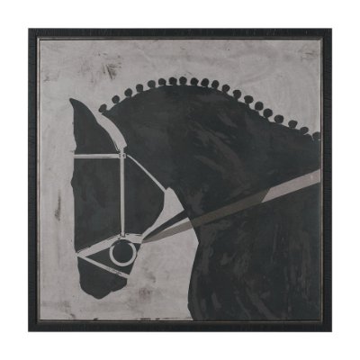 102803-FL - Steed 1 by Mercana Studio Hand-Embellished Textured Framed Canvas Artwork