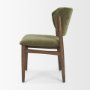 71274 - Cline Moss 008 Olive Fabric Upholstered and Brown Wood Dining Chair