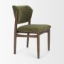 71274 - Cline Moss 008 Olive Fabric Upholstered and Brown Wood Dining Chair