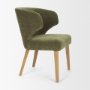 71277 - Niles 20" Seat Height Moss Olive Fabric Seat W/ Mid Brown Wooden Legs Wingback Dining Chair