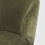 71277 - Niles 20" Seat Height Moss Olive Fabric Seat W/ Mid Brown Wooden Legs Wingback Dining Chair