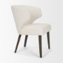 69399V - Niles 20" Seat Height Cream Fabric Seat W/ Dark Brown Wooden Legs Wingback Dining Chair
