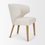 71265 - Niles 20" Seat Height Cream Fabric Seat W/ Med Brown Wooden Legs Wingback Dining Chair (G520-4A)