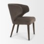 71268 - Niles 20" Seat Height Brown Fabric W/ Dark Brown Wooden Legs Wingback Dining Chair