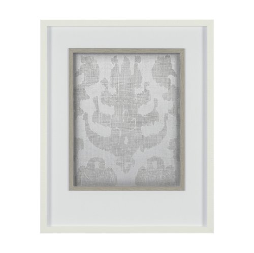 12925 - Shadow Ikat IV by Chariklia Zarris a Hand Embellished Textured Framed Art Print Matted under Glass