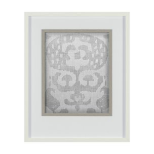 Shadow Ikat I by Chariklia Zarris a Hand Embellished Textured Framed Art Print Matted under Glass