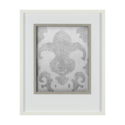 12923 - Shadow Ikat II by Chariklia Zarris a Hand Embellished Textured Framed Art Print Matted under Glass