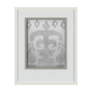 Shadow Ikat III by Chariklia Zarris a Hand Embellished Textured Framed Art Print Matted under Glass