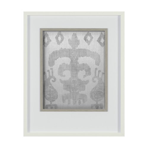 12924 - Shadow Ikat III by Chariklia Zarris a Hand Embellished Textured Framed Art Print Matted under Glass