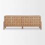 71293 - Trellyn Light Brown Solid Wood 4-Door Sideboard with Carved Woven Doors