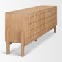 71293 - Trellyn Light Brown Solid Wood 4-Door Sideboard with Carved Woven Doors