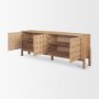 71293 - Trellyn Light Brown Solid Wood 4-Door Sideboard with Carved Woven Doors
