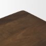 71296 - Trellyn Dark Brown Wood w/ Carved Woven Base Square Accent Table