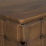 71296 - Trellyn Dark Brown Wood w/ Carved Woven Base Square Accent Table