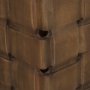 71296 - Trellyn Dark Brown Wood w/ Carved Woven Base Square Accent Table