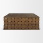 71298 - Trellyn 48" Dark Brown Wood w/ Carved Woven Base Square Coffee Table
