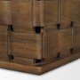 71298 - Trellyn 48" Dark Brown Wood w/ Carved Woven Base Square Coffee Table