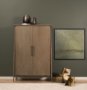 71323 - Hollis Gray-Brown Wood Curio Cabinet