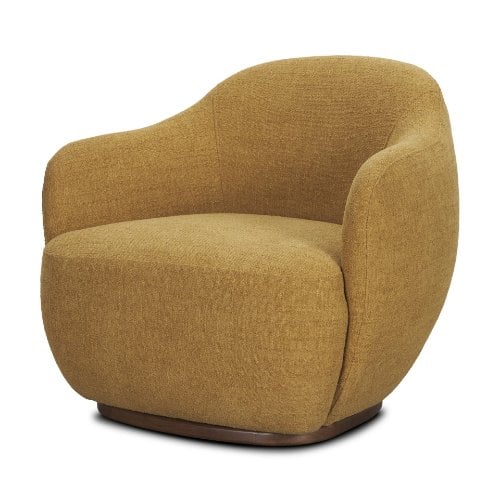 71500-AB - Hudson Mustard Fabric Upholstered Swivel Chair