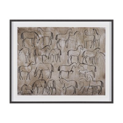 16191 - Buckskin by Mercana Studio Hand-Embellished Textured Framed Artwork Matted under Glass