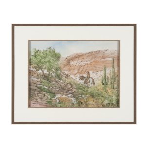 Red Rock Country I by Mercana Studio Hand-Embellished Framed Artwork Matted under Glass