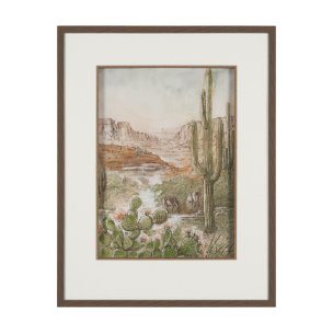 Red Rock Country III by Mercana Studio Hand-Embellished Framed Artwork Matted under Glass