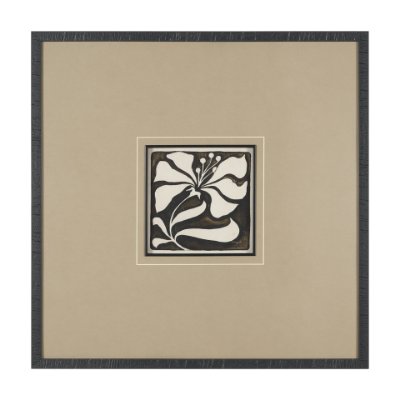 16199 - Spanish Tile Dark II by Mercana Studio Textured Framed Artwork Matted under Glass