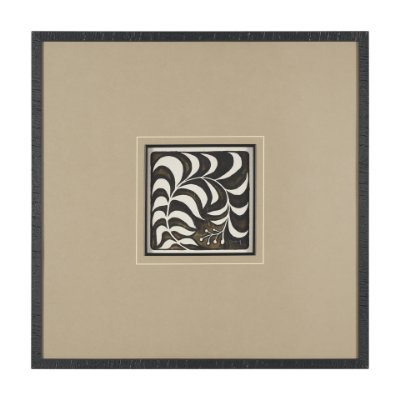 16201 - Spanish Tile Dark IV by Mercana Studio Textured Framed Artwork Matted under Glass