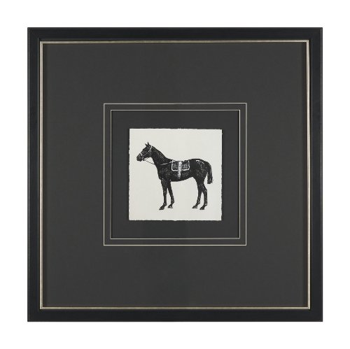 16202 - Equestrian Etching I by Mercana Studio Hand-Embellished Textured Framed Artwork Matted under Glass