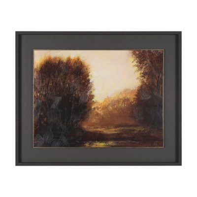 16215 - Golden Quiet II by Mercana Studio Hand-Embellished Textured Framed Artwork Matted under Glass