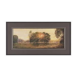 Horizon's Glow by Mercana Studio Hand-Embellished Textured Framed Artwork Matted under Glass
