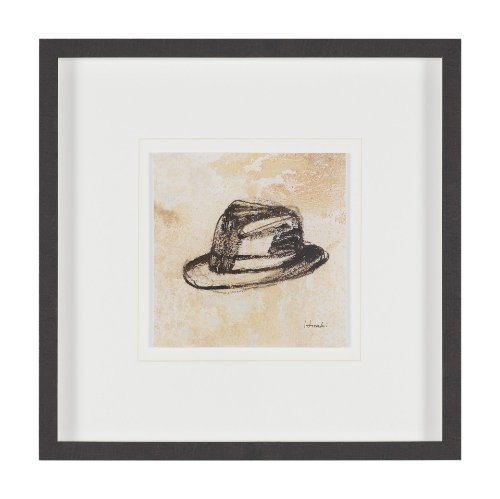 16218 - Fedora by Mercana Studio Hand-Embellished Textured Framed Artwork Matted under Glass
