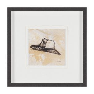 Straw by Mercana Studio Hand-Embellished Textured Framed Artwork Matted under Glass