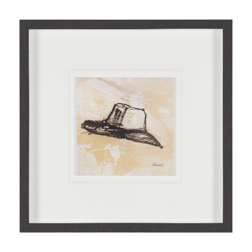 16219 - Straw by Mercana Studio Hand-Embellished Textured Framed Artwork Matted under Glass