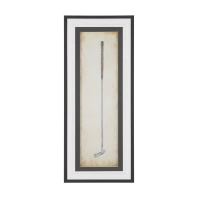 16225 - Vintage Golf Club II by Mercana Studio Hand-Embellished Textured Framed Artwork Matted under Glass