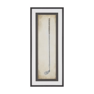 Vintage Golf Club III by Mercana Studio Hand-Embellished Textured Framed Artwork Matted under Glass