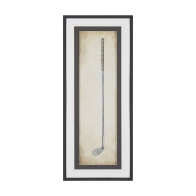 16226 - Vintage Golf Club III by Mercana Studio Hand-Embellished Textured Framed Artwork Matted under Glass
