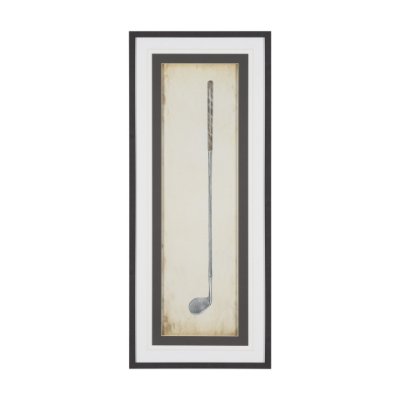 16227 - Vintage Golf Club IV by Mercana Studio Hand-Embellished Textured Framed Artwork Matted under Glass