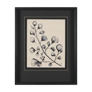 Fan Leaves by Cristina Bartl Villa Hand-Embellished Textured Framed Artwork Matted under Glass