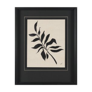 Laurel Branch by Cristina Bartl Villa Hand-Embellished Textured Framed Artwork Matted under Glass