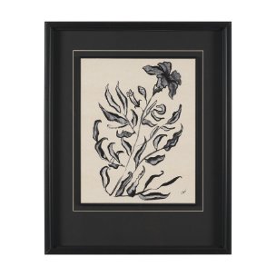 Pandora Plant by Cristina Bartl Villa Hand-Embellished Textured Framed Artwork Matted under Glass