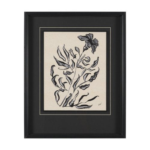 16238 - Pandora Plant by Cristina Bartl Villa Hand-Embellished Textured Framed Artwork Matted under Glass
