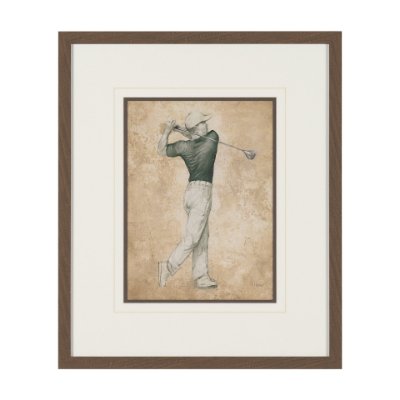 16246 - Golf Swing I by Mercana Studio Hand-Embellished Framed Artwork Matted under Glass