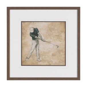 Golf Swing II by Mercana Studio Hand-Embellished Framed Artwork Matted under Glass