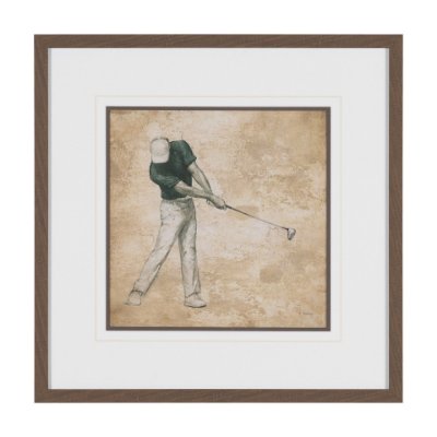 16247 - Golf Swing II by Mercana Studio Hand-Embellished Framed Artwork Matted under Glass