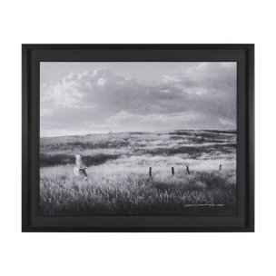 Fence Line Flight I by R. Christopher Vest Textured FramedPhoto Print Matted under Glass